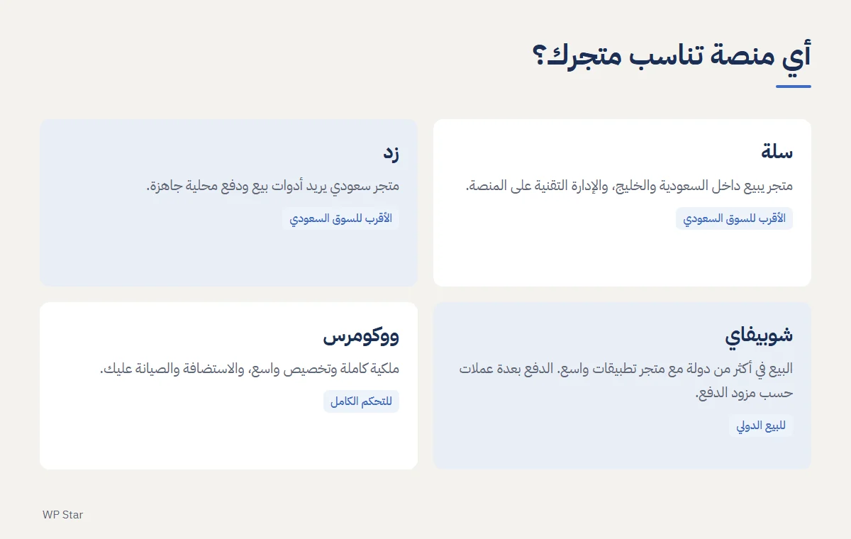 مخطط أي منصة تناسب متجرك؟